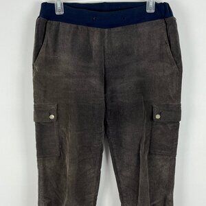 Maxi Cargo Capri Pants Size 10 Brown Elastic Waist 30-33in Inseam 22in Rise 9in